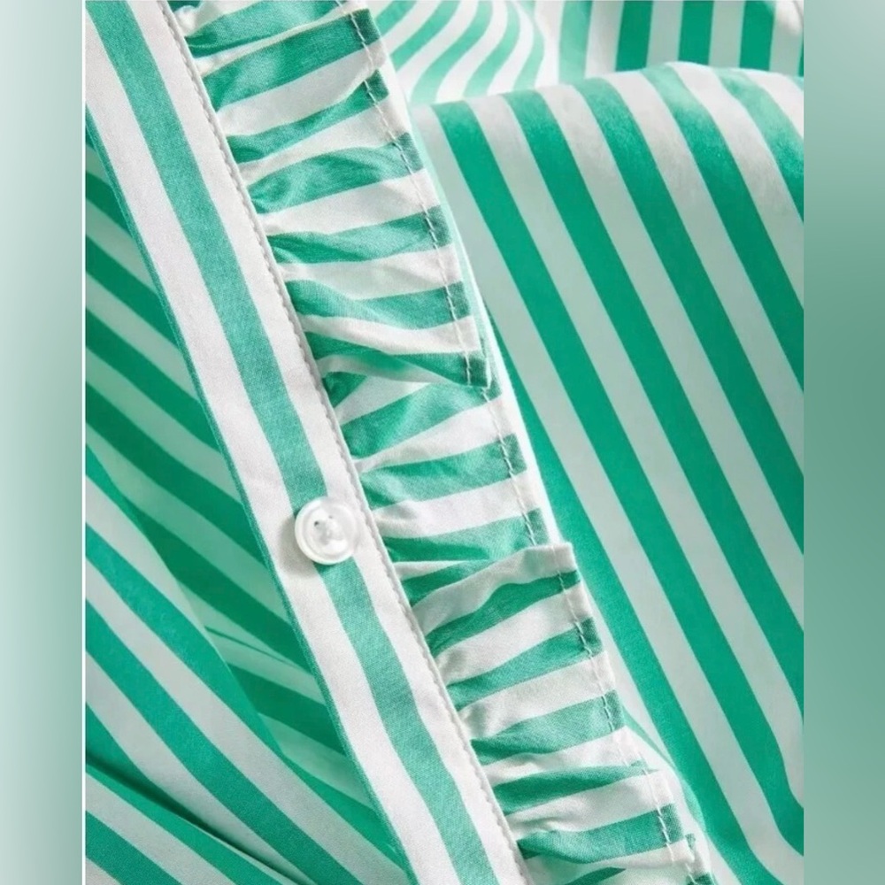 ON 34TH Women's Ruffle-collar Stripe Shirt - Picture 8 of 11